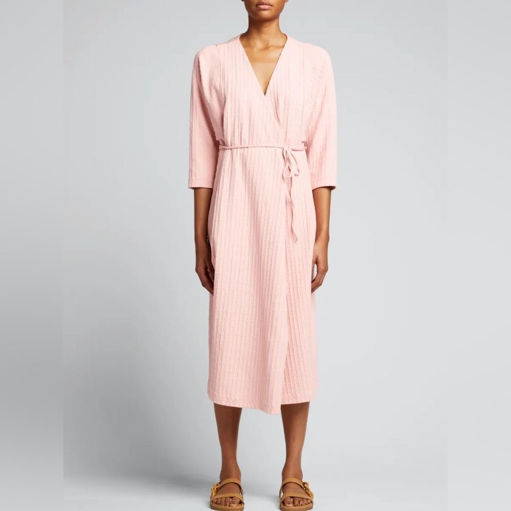 Mara Hoffman Tiffany Pink organic textured cotton wrap dress size small